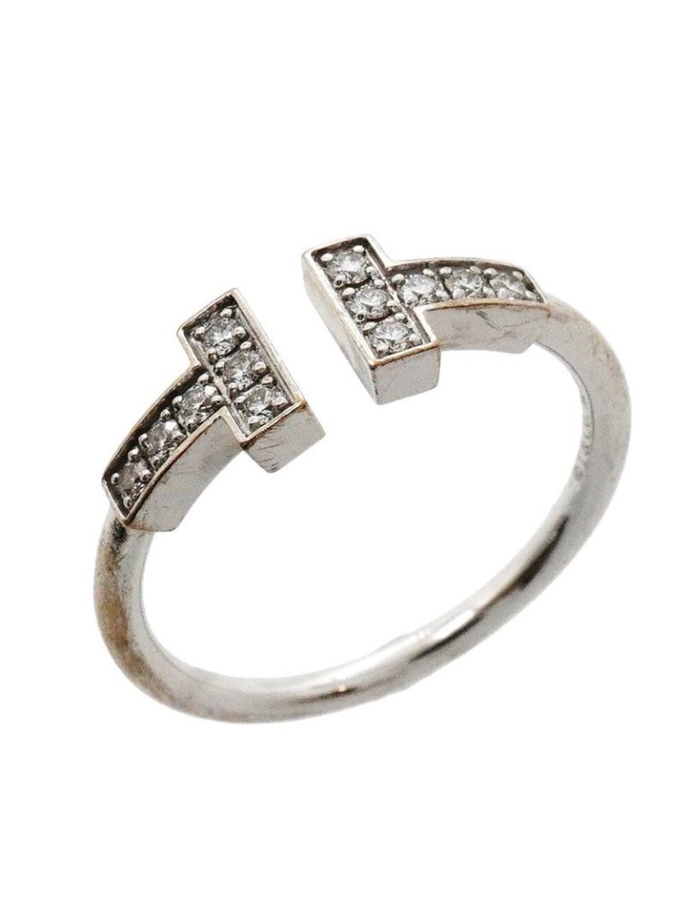 Tiffany & Co Ring T Wire 18k White Gold Diamond